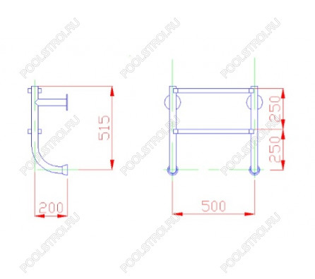 Лестница  без поручней 2 ступени Flexinox ESC PT (87150322)